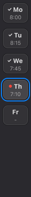 A screenshot of the Chronos app sidebar in compact layout and dark mode